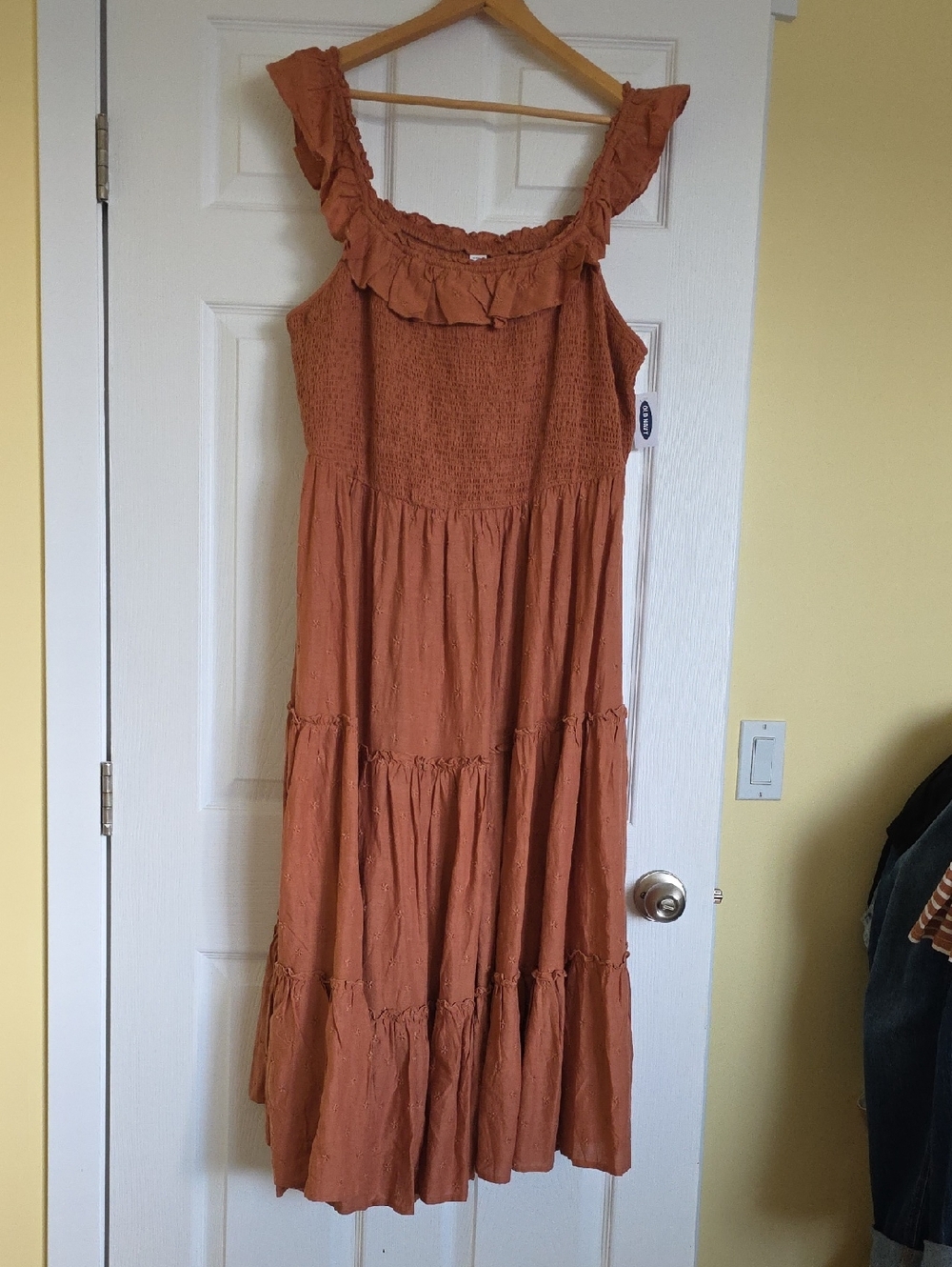 Old Navy Rust Tiered Maxi Dress with Ruffle Straps